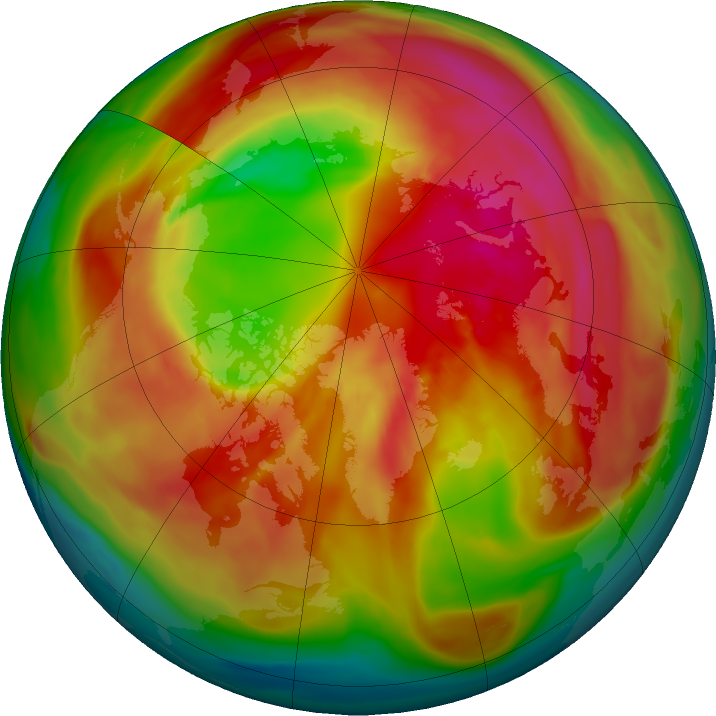 Arctic ozone map for 27 February 2018